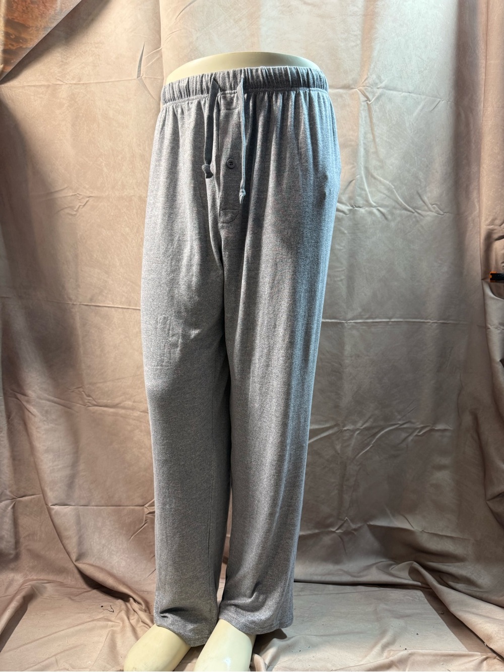 302-dearfoams Men's Light Heather Gray Knit Lounge Joggers
